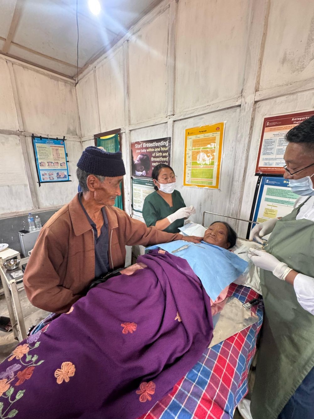 Elderly people availing medical services during the multi-speciality health camp conducted by CM-MOT team at the Primary Health Centre, Panso on March 28 and 29.